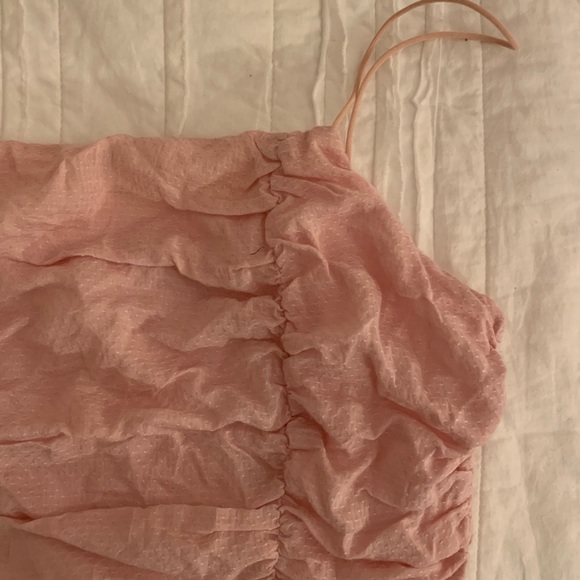 Cinched pink crop tank top - Picture 3 of 6